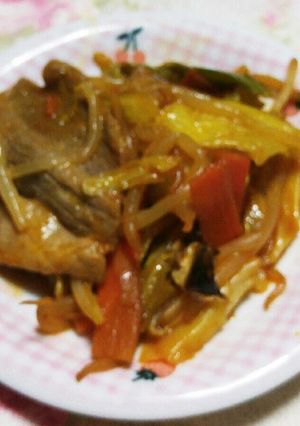 超簡単ヘルシーカレーの豚野菜炒め。-レシピのメイン写真