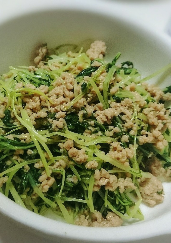 水菜とひき肉のエスニック風炒め-レシピのメイン写真
