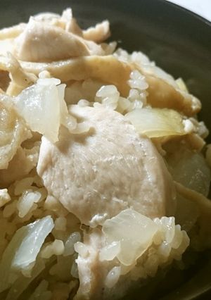 鶏玉ねぎの炊き込みご飯-レシピのメイン写真