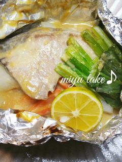 鰤のガーリック味噌ホイル焼き♪-レシピのメイン写真