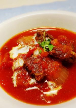トマト缶でお手軽【牛肩ロースのトマト煮】-レシピのメイン写真
