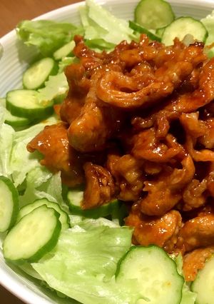 豚肉のケチャップポン酢とレタスのサラダ-レシピのメイン写真