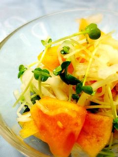 サッパリ副菜!柿+大根+カイワレのなます-レシピのメイン写真