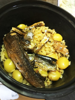 さんま缶詰と銀杏 炊き込みご飯-レシピのメイン写真