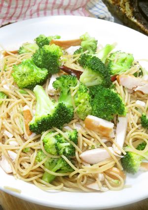 サラダチキンとブロッコリーのスパゲティー-レシピのメイン写真