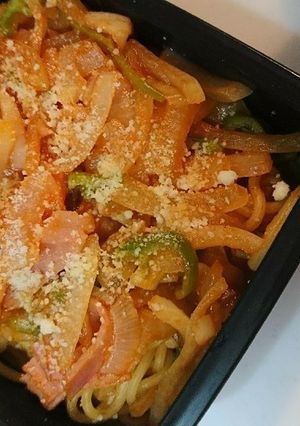 麺弁当②★中華麺ナポリタン★レンジで簡単-レシピのメイン写真