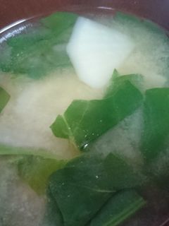 かぶとほうれん草の味噌汁-レシピのメイン写真