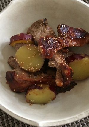 炊飯器で簡単お芋とスペアリブ炊き-レシピのメイン写真