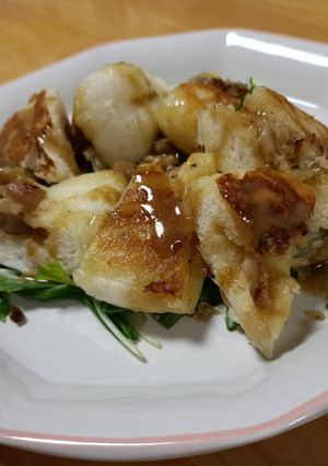 カリカリ肉まんと水菜-レシピのメイン写真