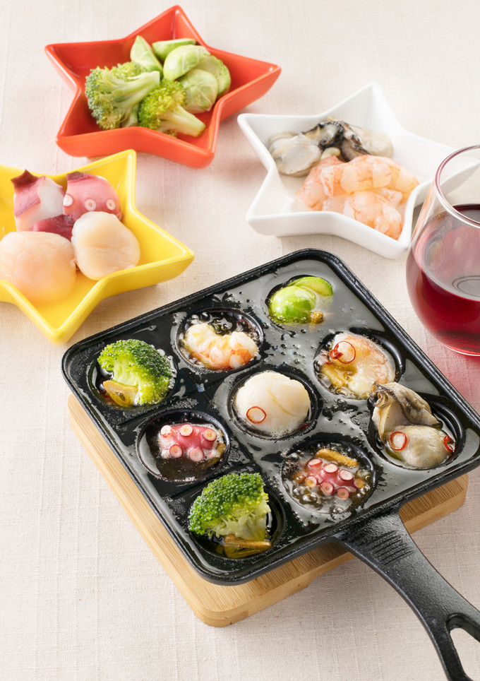 たこ焼き器で！海鮮アヒージョ-レシピのメイン写真