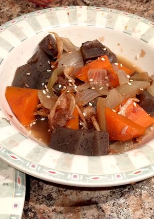 あったまる！こんにゃくと人参の煮物-レシピのメイン写真
