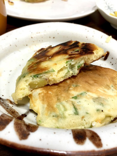 サツマイモと水菜のお食事ホットケーキ-レシピのメイン写真