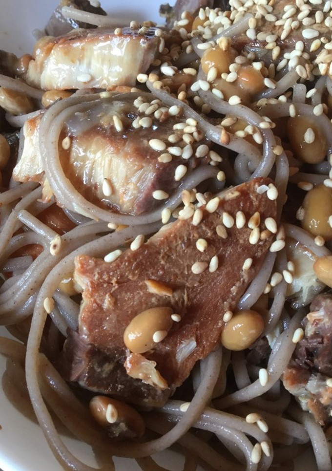 納豆とブリの照り焼きのごちゃまぜ蕎麦-レシピのメイン写真