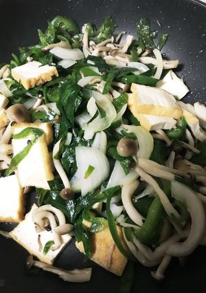 簡単味付け 麺つゆだけ 厚揚げ野菜炒め-レシピのメイン写真