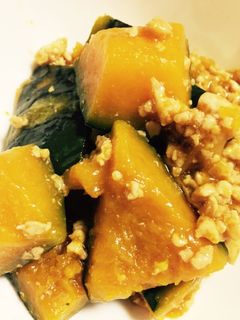 レンチンかぼちゃのそぼろ煮-レシピのメイン写真
