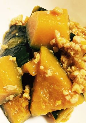 レンチンかぼちゃのそぼろ煮-レシピのメイン写真