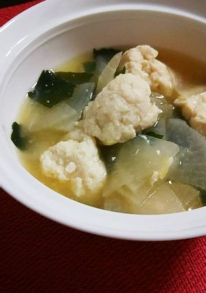 簡単！豆腐と鶏挽き肉団子と大根中華スープ-レシピのメイン写真