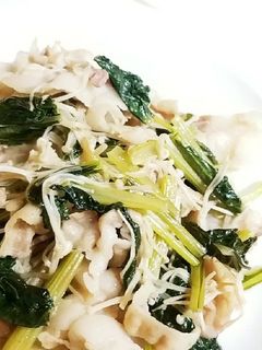 豚バラと小松菜の炒め物-レシピのメイン写真