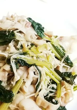 豚バラと小松菜の炒め物-レシピのメイン写真