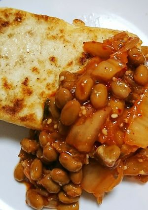 豆腐ステーキ キムチ納豆のせ-レシピのメイン写真