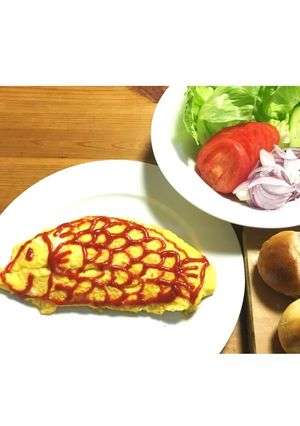 材料は卵と牛乳だけ!!お魚オムレツ❤︎-レシピのメイン写真