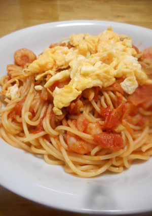 シーフードとトマトのパスタ-レシピのメイン写真
