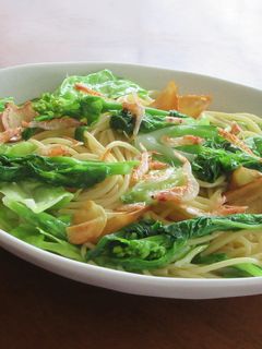 桜えびと菜の花と春キャベツのパスタ-レシピのメイン写真