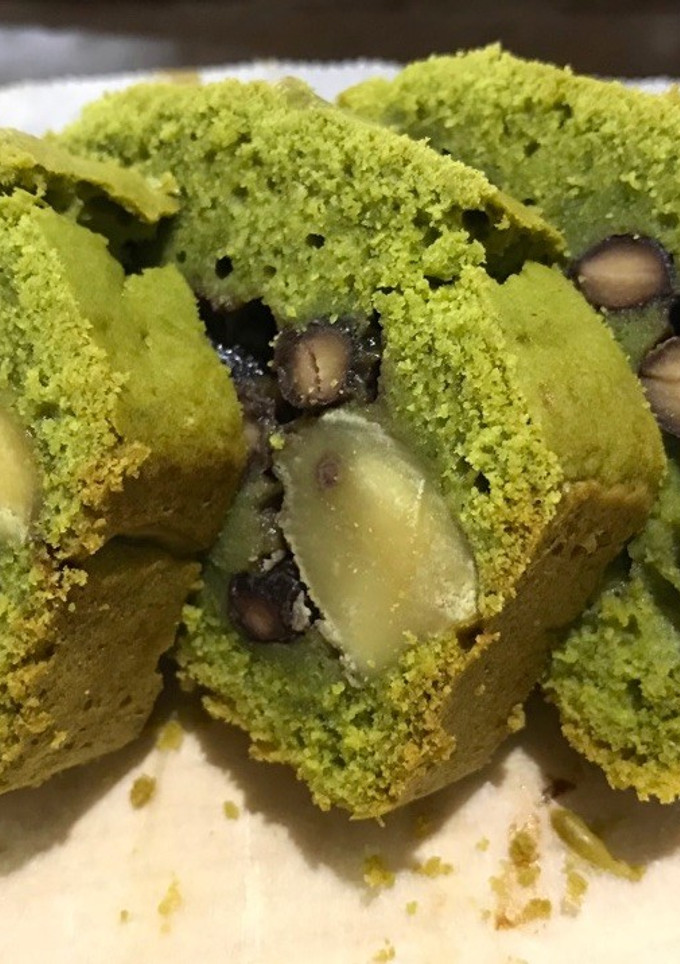 蒸し栗と黒豆の和菓子のような抹茶ケーキ-レシピのメイン写真