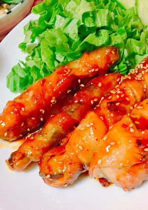なすの豚バラ巻き❤ピリ辛ソース和え-レシピのメイン写真