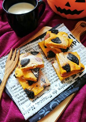 ハロウィンに☆南瓜とオレオの天板ケーキ。-レシピのメイン写真