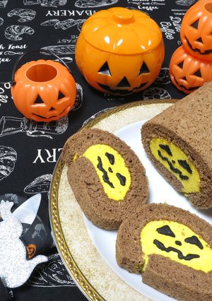 【ハロウィン】かぼちゃのロールケーキ♪-レシピのメイン写真