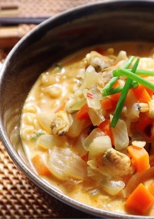 ピリ辛☆クラムチャウダー風辛ラーメン-レシピのメイン写真