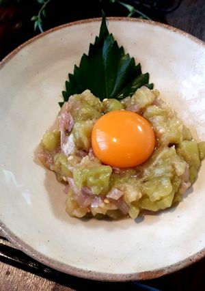 佐土原ナスのユッケ風-レシピのメイン写真