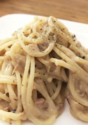 ごぼうと芋づるのクリームパスタ-レシピのメイン写真