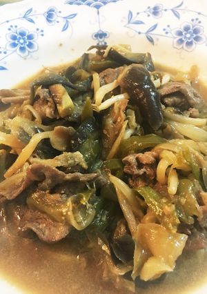 牛肉とピーマン、茄子、もやしの味噌炒め-レシピのメイン写真