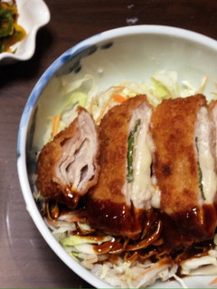 もち麦雑穀ご飯のとろ〜りチーズカツ丼♡-レシピのメイン写真
