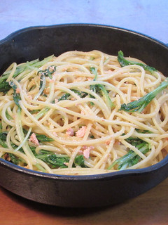 たらこと水菜と白ねぎのバター醤油パスタ-レシピのメイン写真