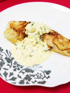 鮭のじゃが芋包み焼きタルタルソース掛け♪-レシピのメイン写真