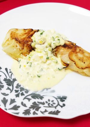 鮭のじゃが芋包み焼きタルタルソース掛け♪-レシピのメイン写真