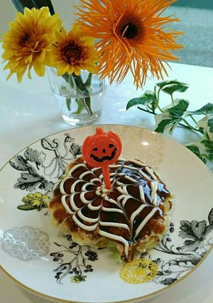 蜘蛛の巣模様♪ヘルシーお好み焼き-レシピのメイン写真