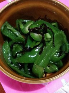ピーマンと塩昆布の胡麻油炒め-レシピのメイン写真