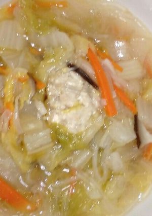 ★鶏団子入り中華風はるさめスープ★-レシピのメイン写真