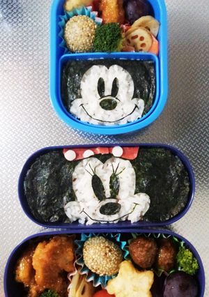 ミッキー・ミニー　のり弁　キャラ弁-レシピのメイン写真