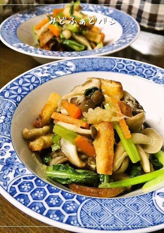 彩り野菜と油揚げの大根こぶおろし和え-レシピのメイン写真