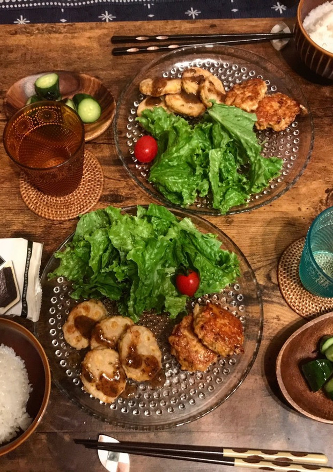 シソつくねの蓮根挟み焼き〜梅肉ソース〜-レシピのメイン写真