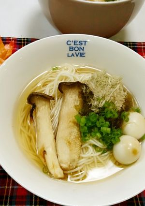ヤマキだしパックで焼ききのこにゅうめん-レシピのメイン写真