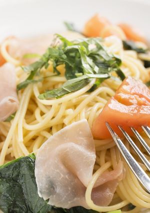 小松とまとのうめ～パスタ-レシピのメイン写真