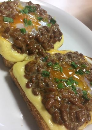 納豆と卵の和洋トースト-レシピのメイン写真