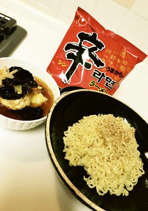 『辛ラーメン』でピリ辛＆まろやかつけ麺-レシピのメイン写真