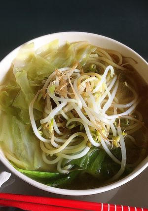 簡単フライパン1つパスタで野菜ラーメン-レシピのメイン写真